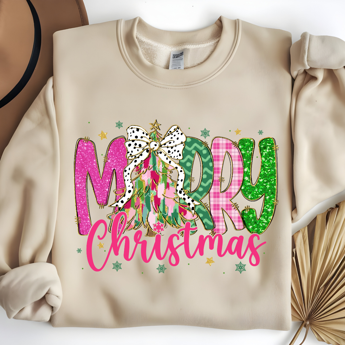 Merry Christmas Pink Christmas Sweatshirt