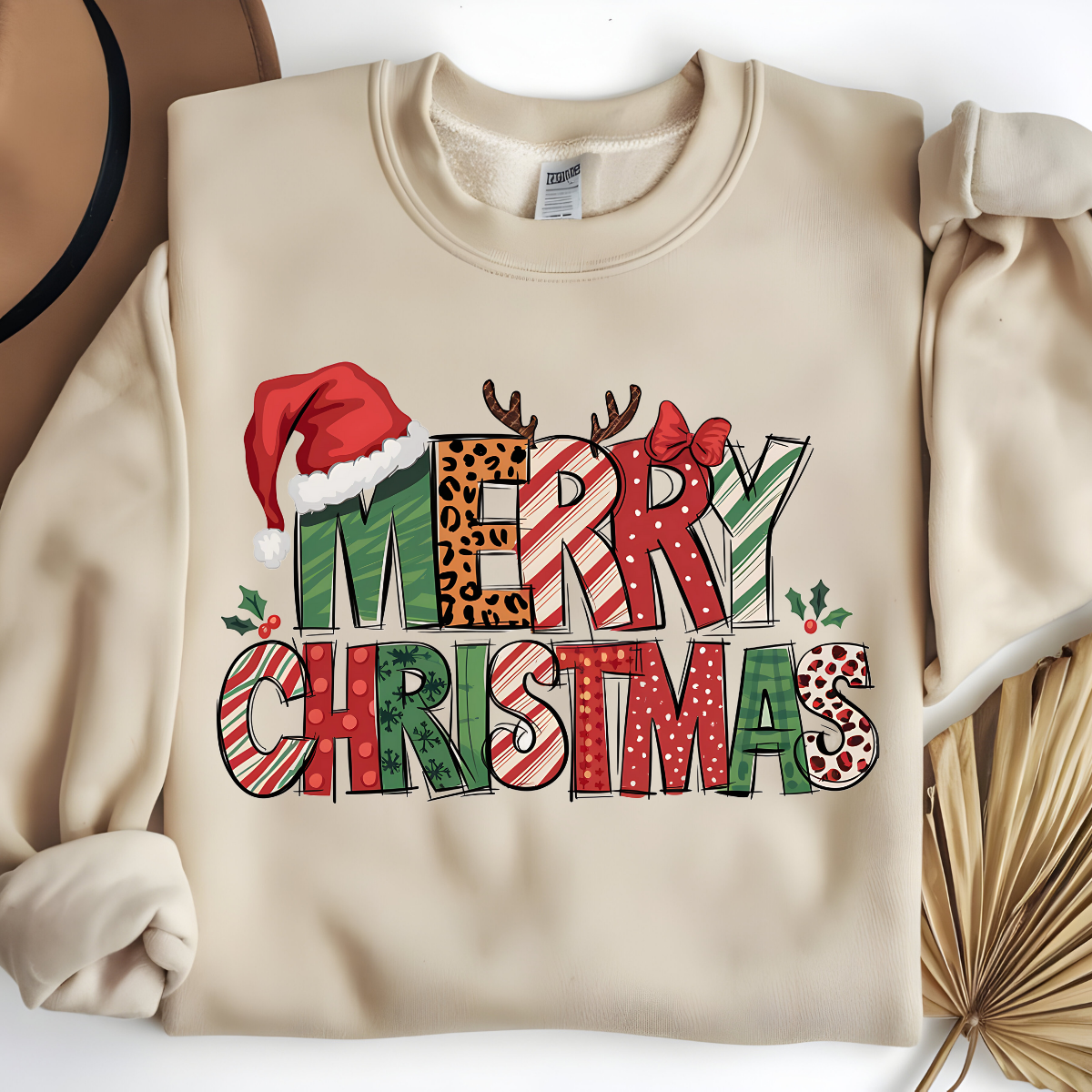 Merry Christmas Ribbon Christmas Sweatshirt