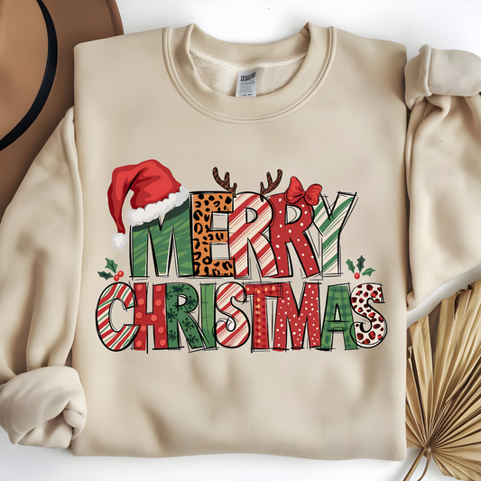 Merry Christmas Ribbon Christmas Sweatshirt
