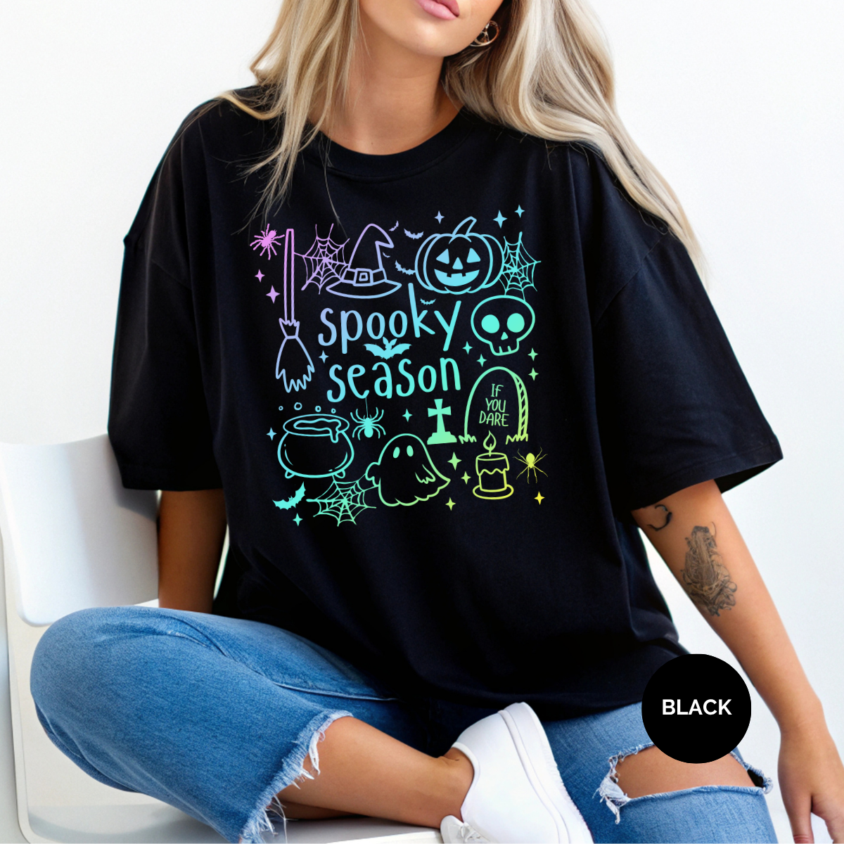 Neon Spooky Comfort Colors Halloween Shirt