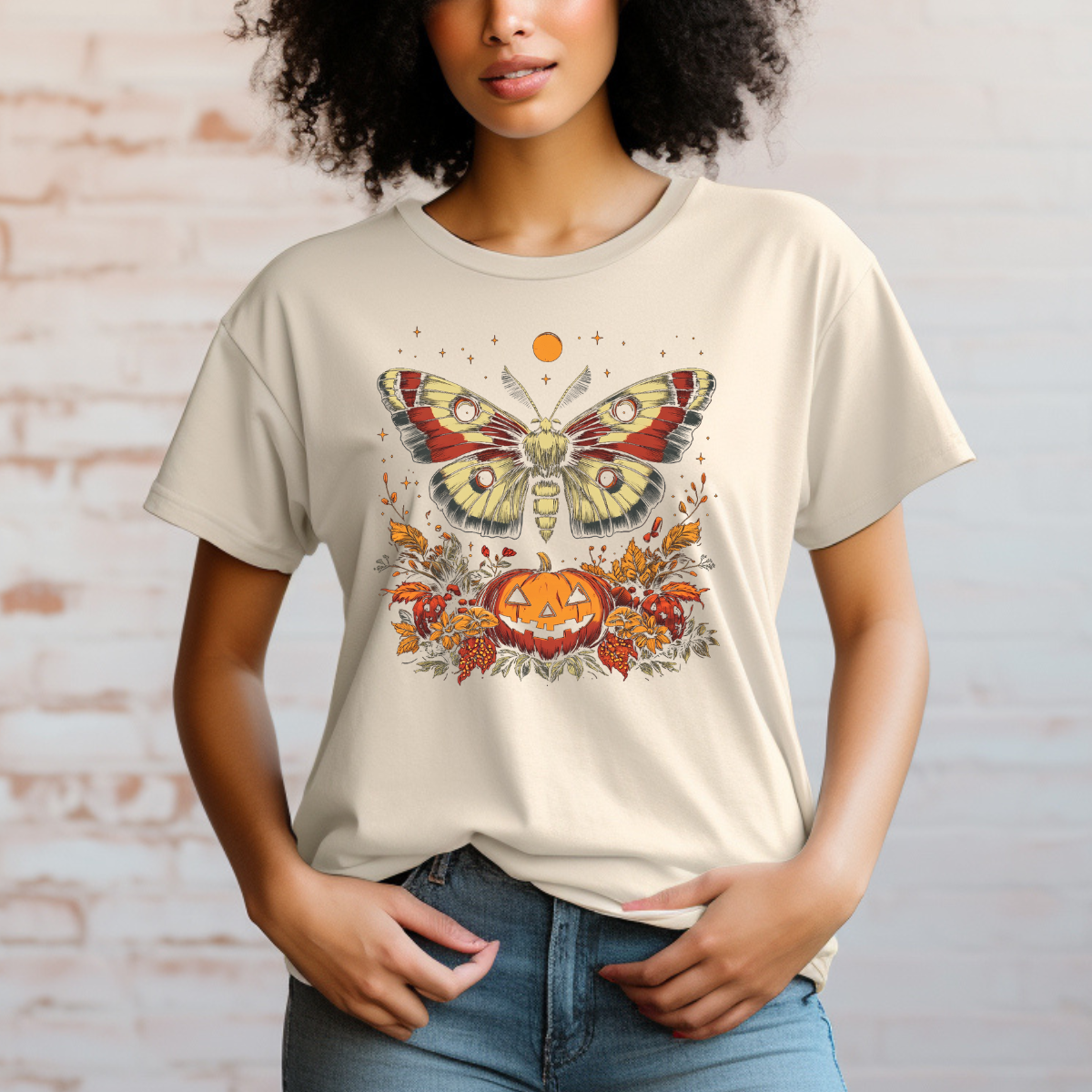 Halloween Pumpkin Moth Comfort Colors Halloween Shirt