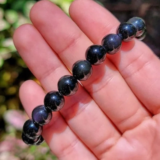 Rainbow Obsidian Crystal Healing Stretch Bracelet