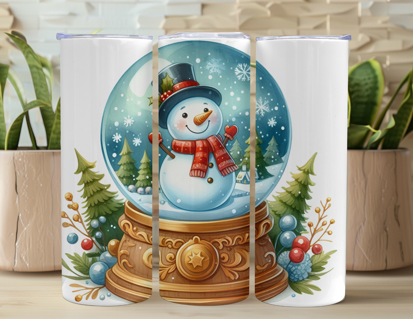 Snowman Snowglobe 20oz Tumbler