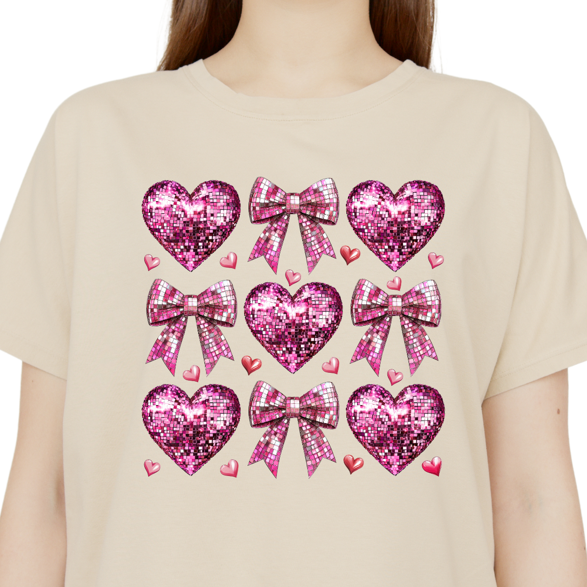 Disco Hearts and Bows Coquette Valentine's Day Shirt