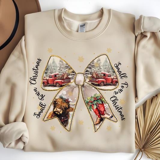 Christmas Coquette Bow Christmas Sweatshirt