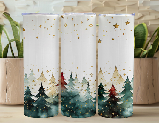 Christmas Tumbler Gift Set - Watercolor Wintergreens