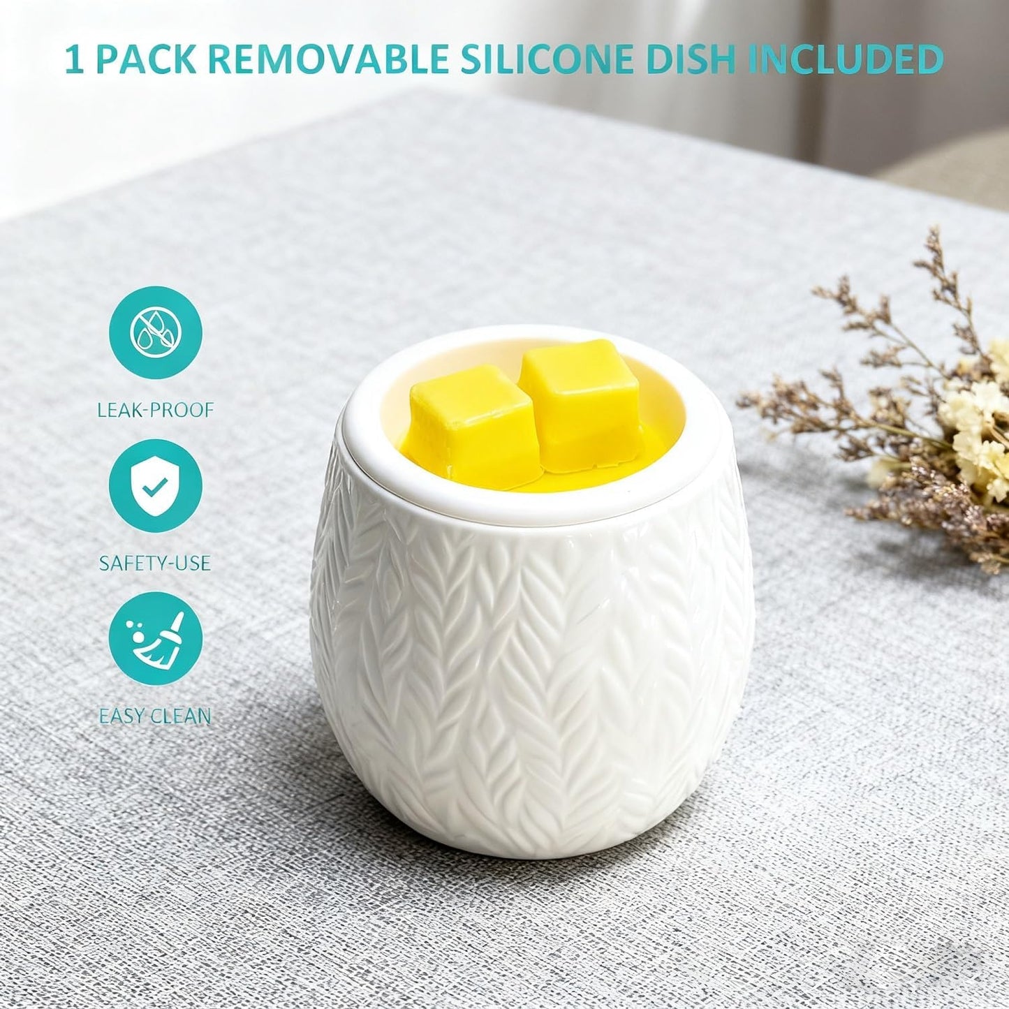 White Silicone Dish Wax Melt Warmer