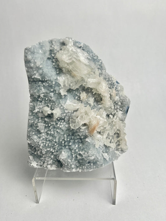 Blue Chalcedony with Stillbite