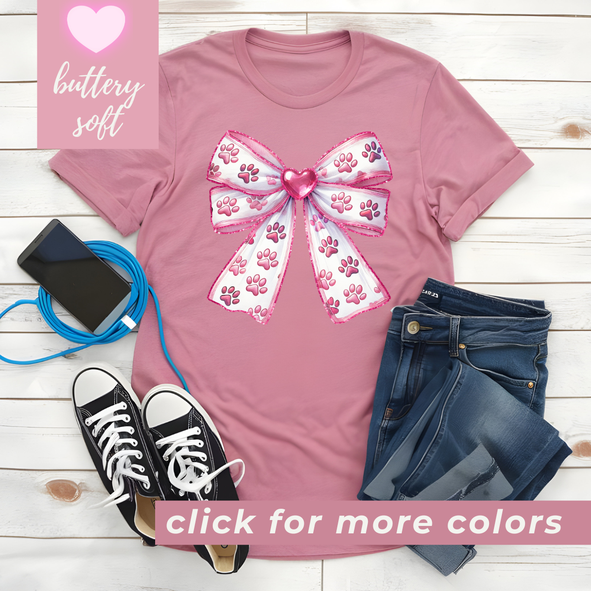 Coquette Dog Paw Glitter Bow Valentine Shirt