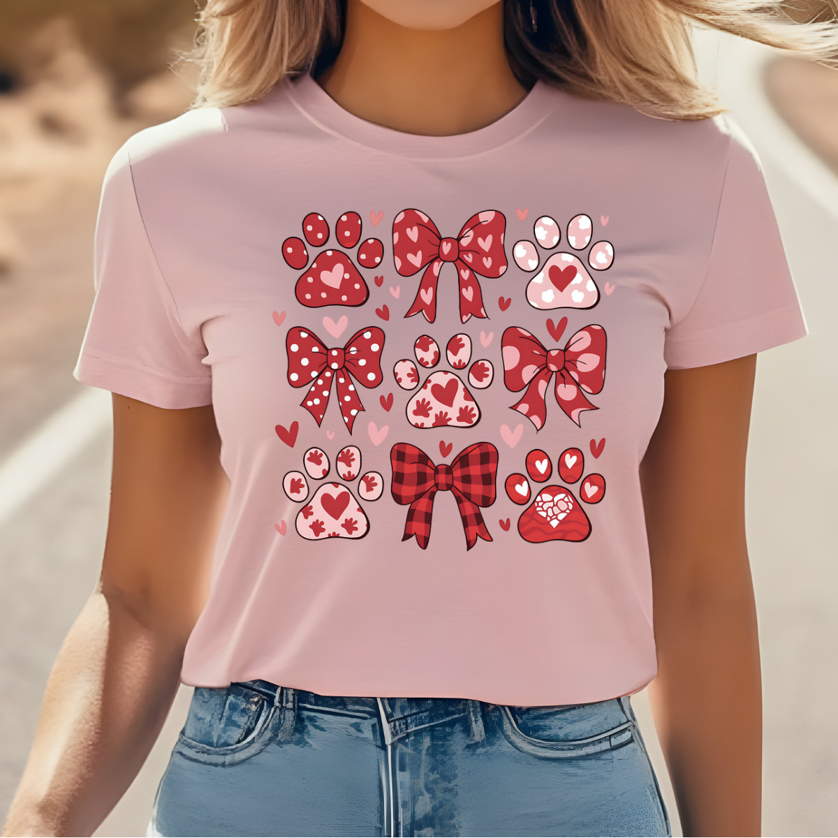 Paws & Bows Coquette Valentine's Day Shirt