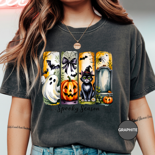 Spooky Season Brushstroke Comfort Colors Halloween Shirt, Women's Halloween Shirt, Cute Fall Shirt, Spooky Season Shirt, Gift For Halloween