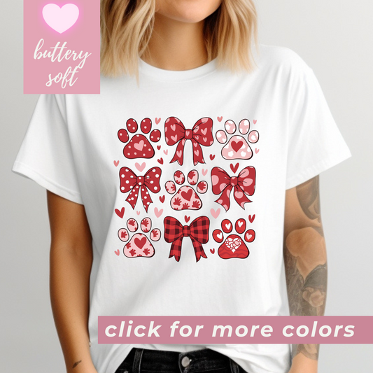 Paws & Bows Coquette Valentine's Day Shirt